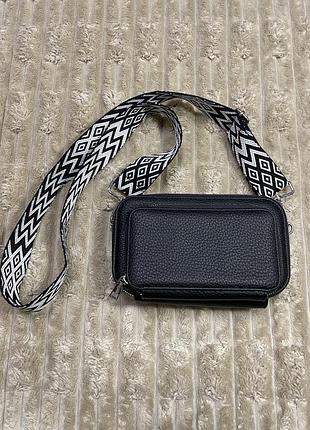 Сумка жіноча через плече з текстильним ремінцем