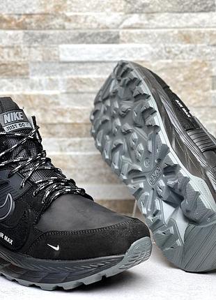 Зимние кожаные кроссовки на меху nike air max c2k run