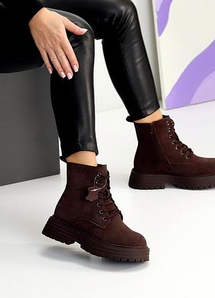 Ботинки "altari" женские замша экомех шоколад 25762