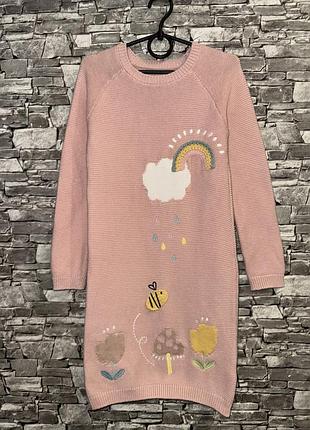 Тепла сукня на дівчинку, тепла сукня, вʼязана сукня, подовжений светрик на дівчинку