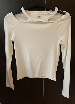 Лонгслів реглан білий reserved