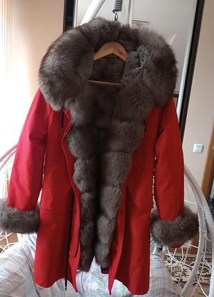 Куртка парка с натуральным мехом