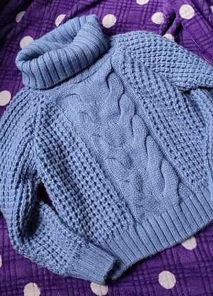 Светр в'язаний васильковий