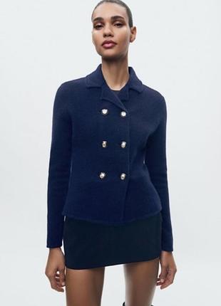 Синій кардиган zara 100% вовна 💙