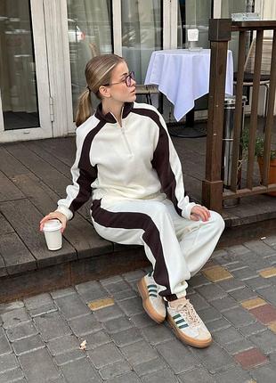 Жіночий повсякденний спортивний теплий костюм двійка штани та кофта тканина фліс