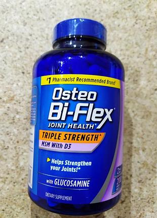 Osteo bi-flex глюкозамін, msm з вітаміном d3, 200 каплетів, сша.