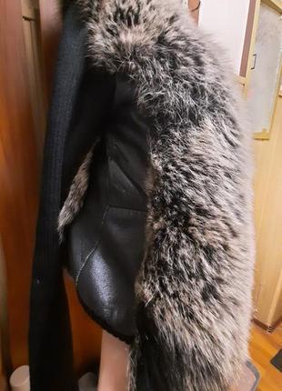 Куртка, желетка с вязанными рукавами, песец натуральный3 фото