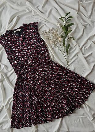 Женское мини платье, с геометрическим принтом, на пуговицах, размер 44/46