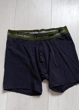 Черные трусы мужские базовые боксерки удлиненные коттоновые calvin klein m м 10 38 46