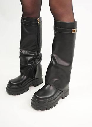 Демисезонные сапоги гетры на платформе