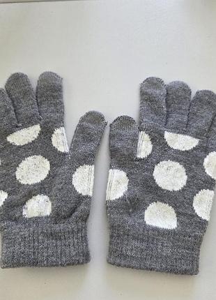 Рукавички дитячі дівчинці 6-7-8-9 л махрові теплі