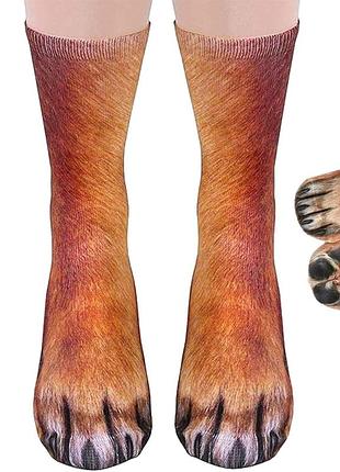 Прикольные яркие носки новые носки, принт лапа животного, собаки