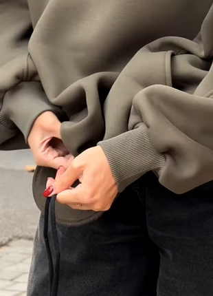 Худі оверсайз колору хакі 7