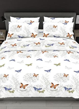 Сатиновое постельное белье с бабочками комплект постельного белья сатин