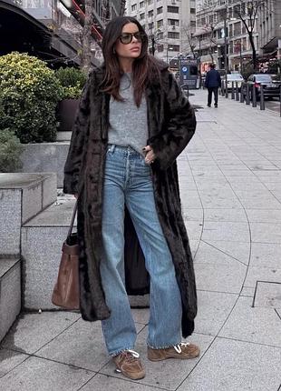 Очень крутая шуба под мех норки от бренда zara