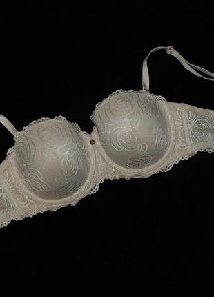 38с / 85с роскошный кружевной нюдовый бюстгальтер балконет без бретель анжелика body essential by tchibo