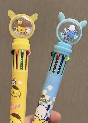 Ручка sanrio pochacco, pom pom purin 10 кольорових ампул