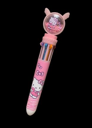 Ручка hello kitty 10 кольорових ампул