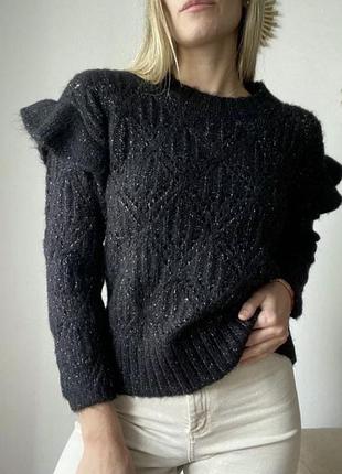 Светр жіночий з люрексом та рюшами