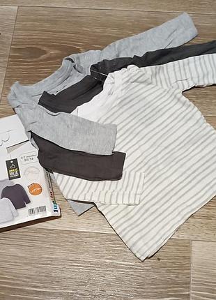 Кофты лонгсливы реглан (набор 3 шт.) lupilu на младенец р.50-56, 10562