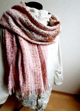 Большой, объемный, нереально теплый шарф, нежного красивого цвета меланж