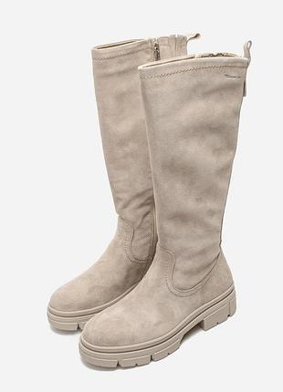Чоботи ботфорди tamaris замшеві