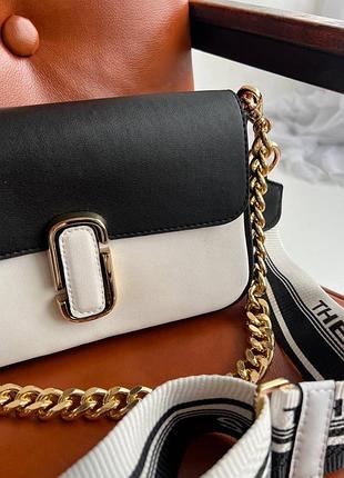 Брендова сумка жіноча чорно-біла 5