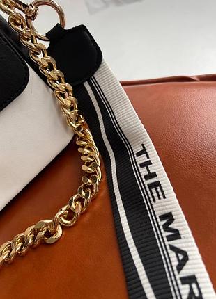 Брендова сумка жіноча чорно-біла 7