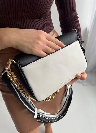 Брендова сумка жіноча чорно-біла 8
