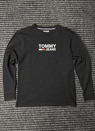Чоловічий чорний лонгслів tommy jeans. оригінал