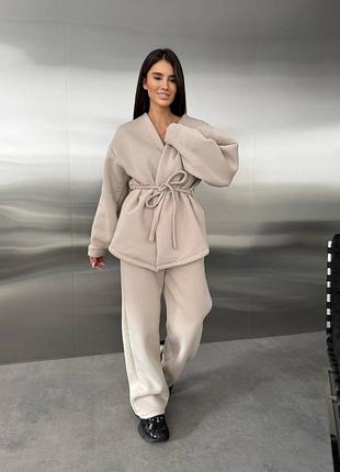 Женский теплый костюм двойка кимоно штаны трехнить пенье на флисе