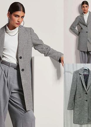 Пальто в гусячу лапку прямого крою