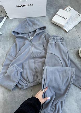 ‼️ хіт 💎 мега крутий костюм зі щільного флісу полар, спортивний теплий джоггери зіп худі , брючний