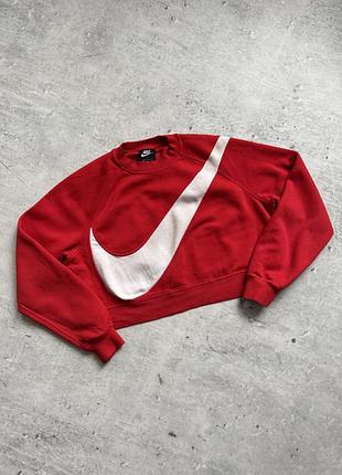 Nike big swoosh красная кофта свитшот
