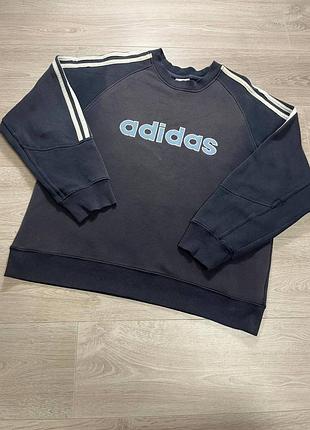 Мужской винтажный свитшот с большим логотипом adidas