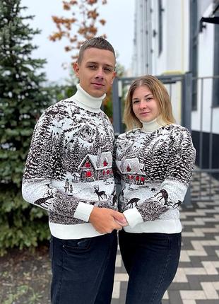 Новорічні светри з будиночком