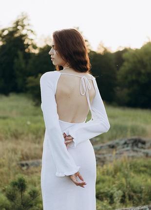 Сукня максі з відкритою спинкою вʼязана пляжна для фотосесії