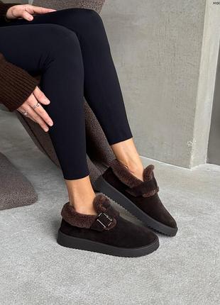 Зимові лофери barefoot черевики жіночі замша