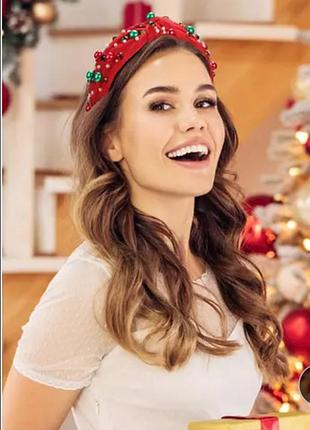 Різдвяні жіночі обручі зі стразами 🥰