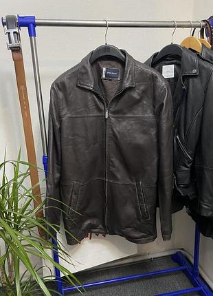 Шкіряна вінтажна куртка косуха daniel hechter real leather ретро натуральна кожана 1.3