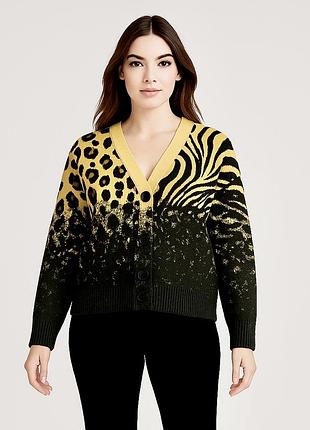 Next жіночий стильний кардиган у анімалістичний принт, тепла зимова кофта 15% вовни