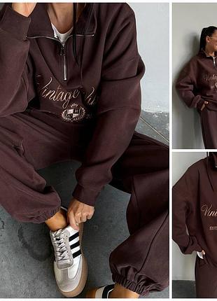 Теплі жіночі спортивні,  прогулянкові костюми, трикотаж тринитка на флісі