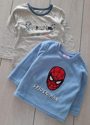 Трикотажний реглан primark + флісова кофта marvel р.80, 10001+10002