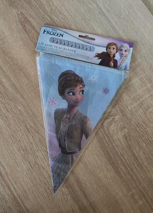 Дитячі святкові гірлянди прапорці до свят ельза анна фрозен крижане серце disney