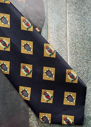 Краватка jacques monet широка синя з гербом красива стильна для чоловіків