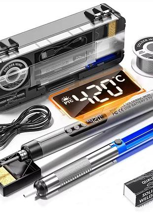 Беспроводной аккумуляторный паяльник с дисплеем большой паяльный набор