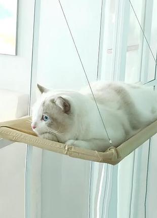 Подвесная оконная кроватка для кота resteq 55×35 см - гамак на окно, лежак для кота (va-1430293773)