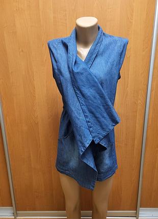 Летний джинсовый кардиган без рукавовolko