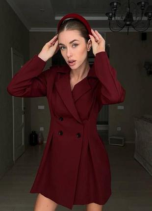Мини платье пиджак приталенная пуговицы длинный рукав официальный стиль деловой праздничный воротник