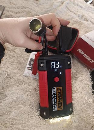 Двенадцативольтовый большой power bank jump starter литиум  carhen заряжать устройство от него и прикуривать автомобиль